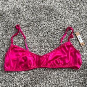 NEW SKIMS Pink Satin Scoop Neck Bralette